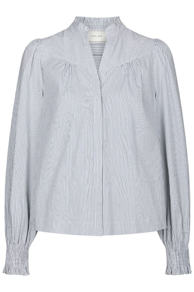 Neo Noir - Bluse - Astrida Stripe Stone Blouse - White