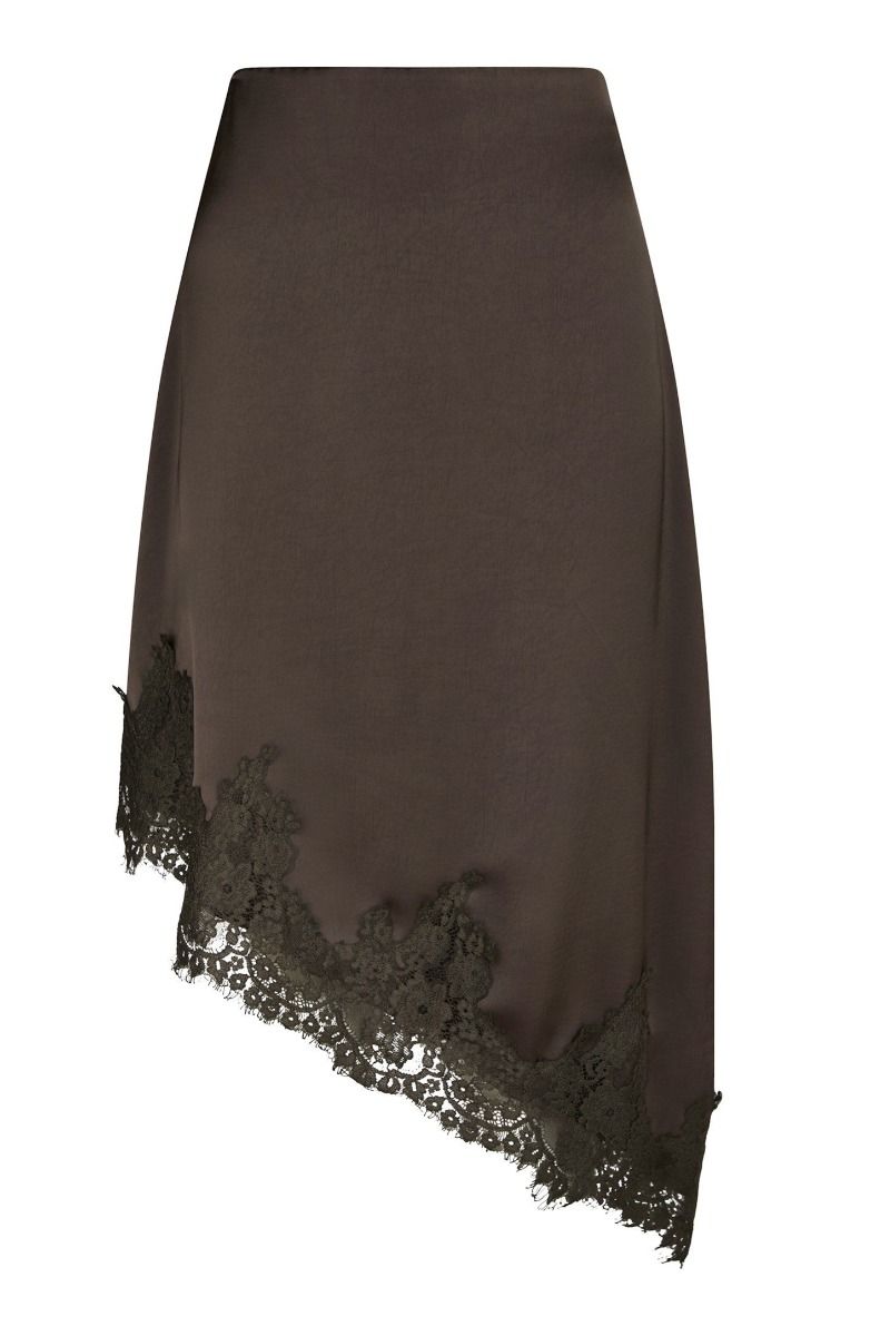 Neo Noir - Nederdel - Fiora Lace Skirt - Dark brown