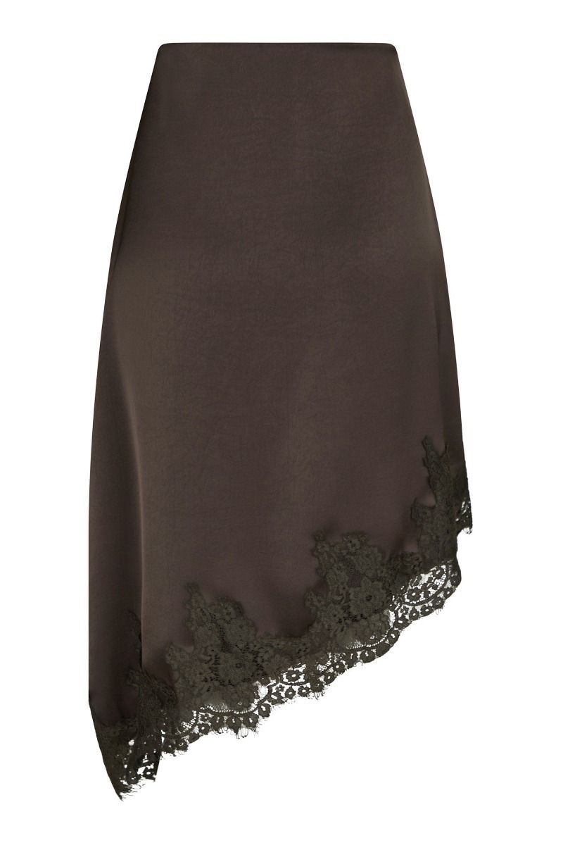 Neo Noir - Nederdel - Fiora Lace Skirt - Dark brown