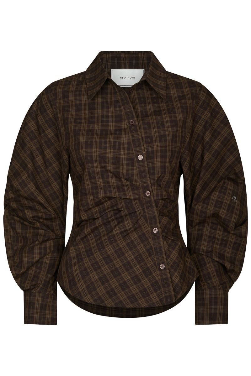 Neo Noir - Skjorte - Neoella Check Shirt - Dark brown