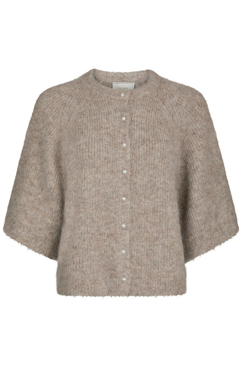 Neo Noir - Strik - Amaya Fluffy Knit Cardigan - Beige Melange