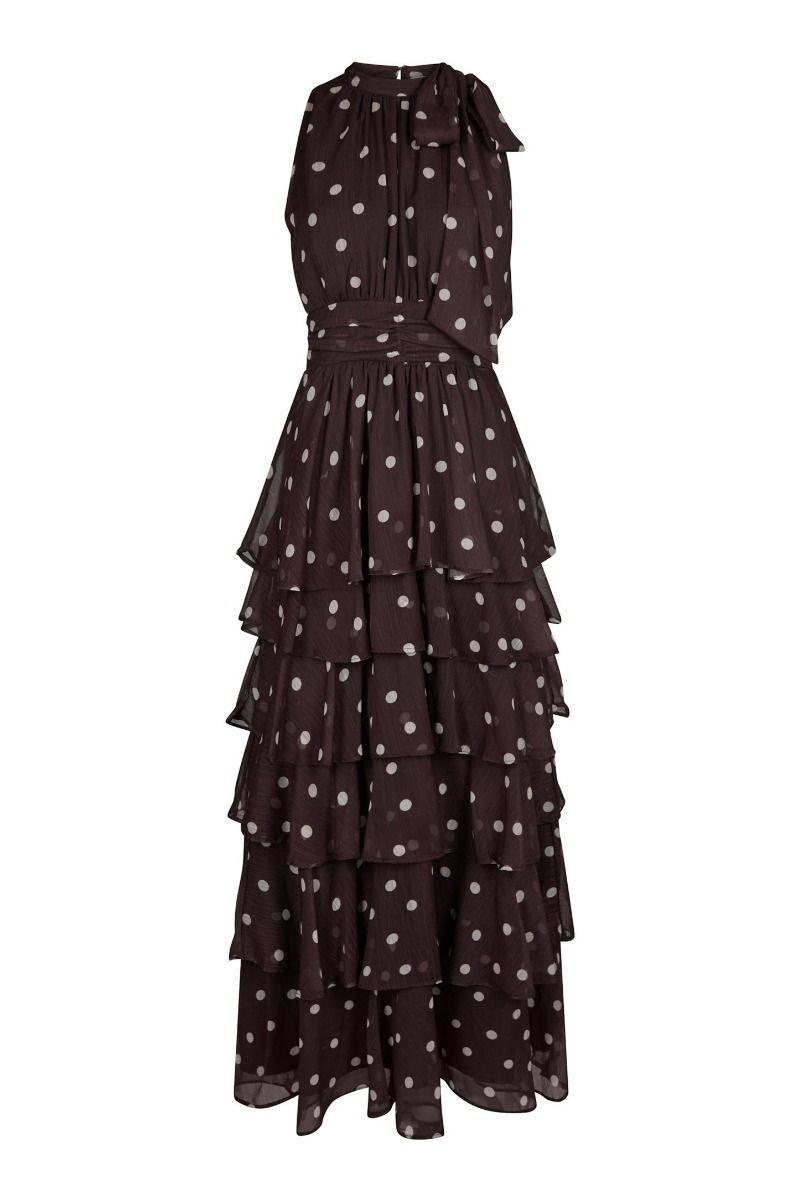 Neo Noir - Kjole - Marli Big Dot Dress - Brown (Levering slut marts)