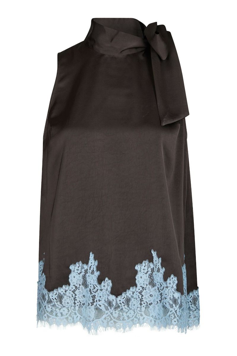 Neo Noir - Top - Lorenz Lace Top - Dark brown