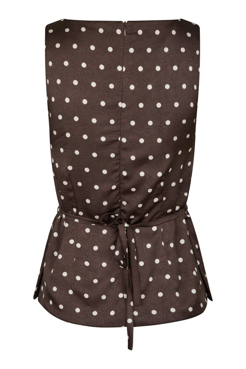 Neo Noir - Top - Nassa Big Dot Top - Dark brown