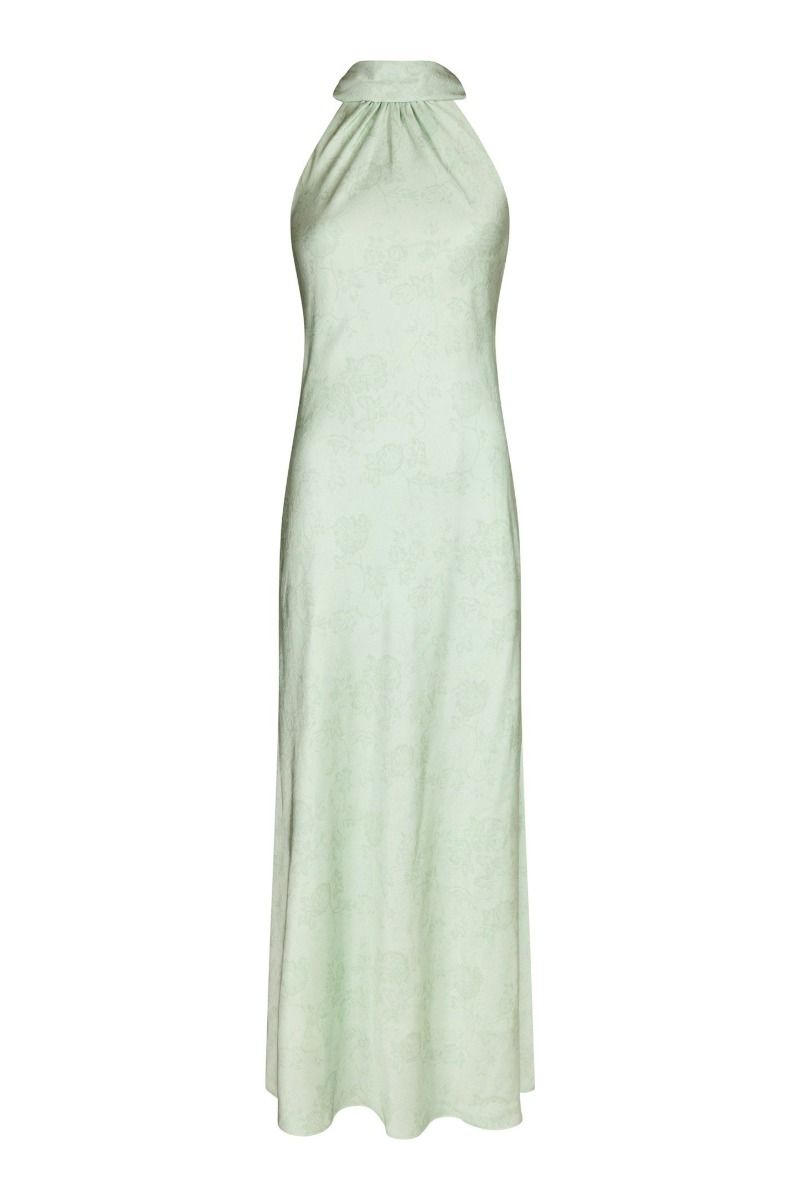Neo Noir - Kjole - Fiona Pattern Satin Dress - Light Green