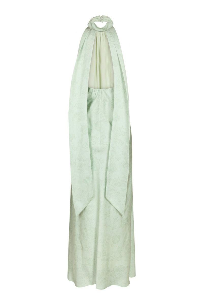 Neo Noir - Kjole - Fiona Pattern Satin Dress - Light Green