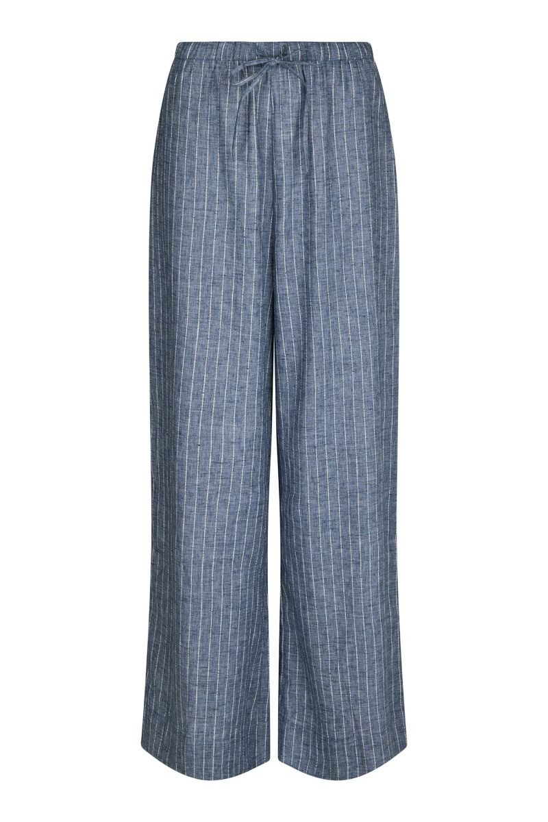 Neo Noir - Bukser - Heifa Emb Stripe Pants - Blue