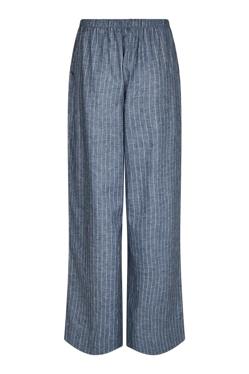 Neo Noir - Bukser - Heifa Emb Stripe Pants - Blue