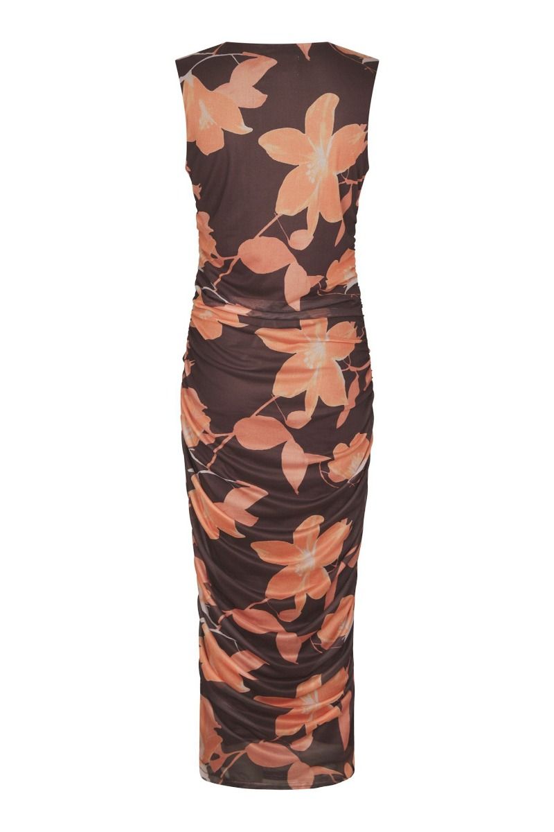 Neo Noir - Kjole - Corilina Flower Mesh Dress - Brown