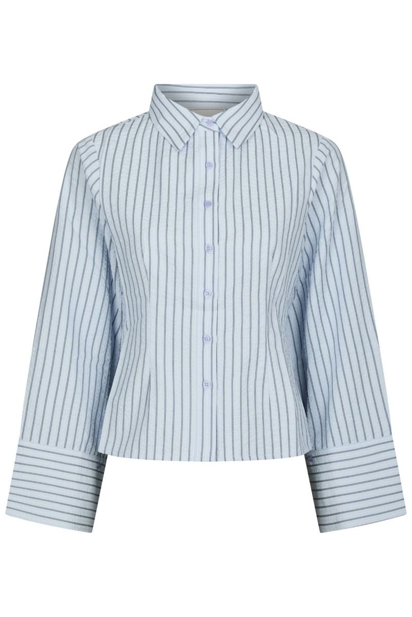 Neo Noir - Skjorte - Rosa Striped Crepe Shirt - Blue 