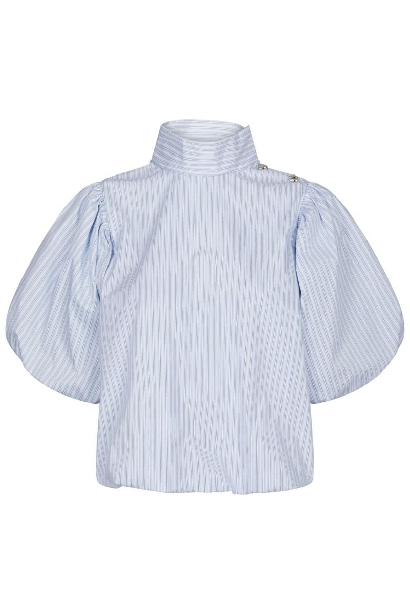 Neo Noir - Top - Parisa Stripe Blouse - Light Blue 
