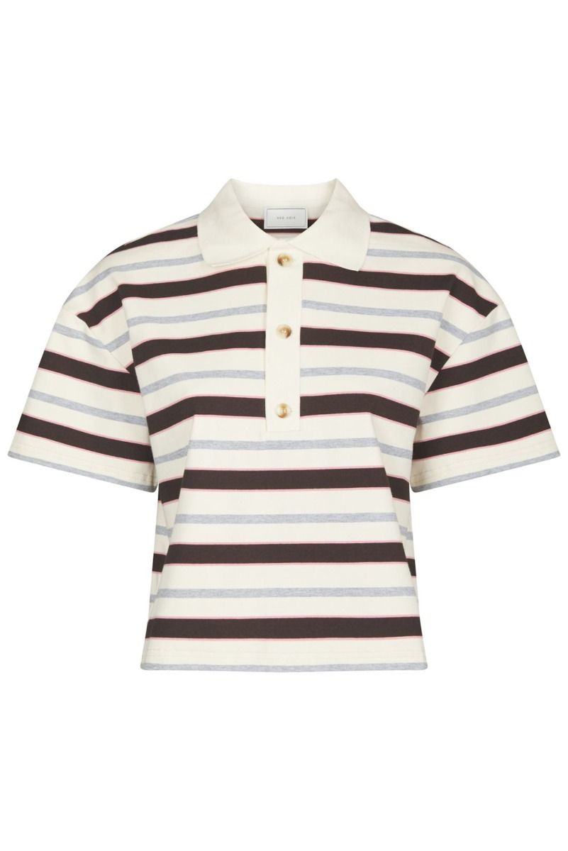 Neo Noir - Bluse - Vennera Triple Stripe Polo Tee - Grey