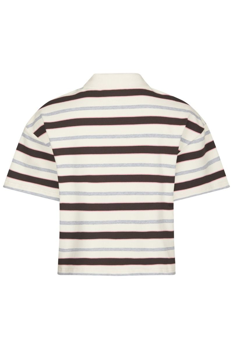 Neo Noir - Bluse - Vennera Triple Stripe Polo Tee - Grey