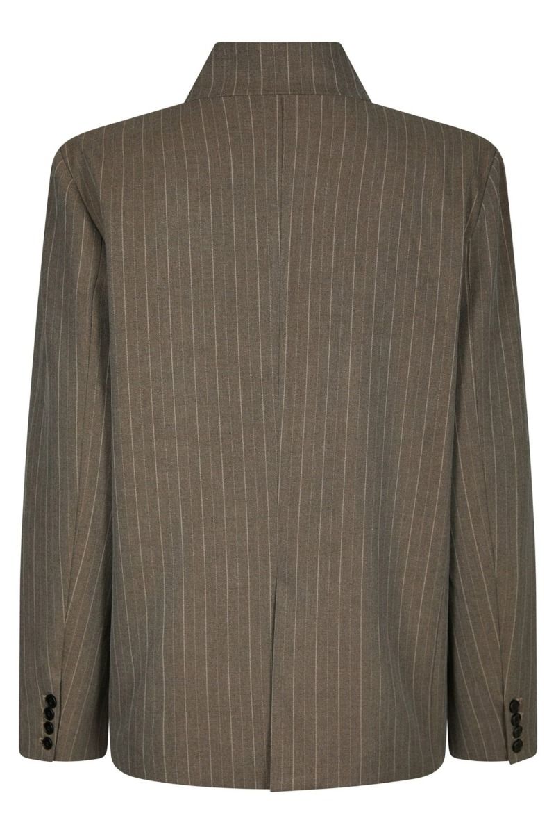 Neo Noir - Blazer - Nerine Pinstripe Blazer - Dark Taupe