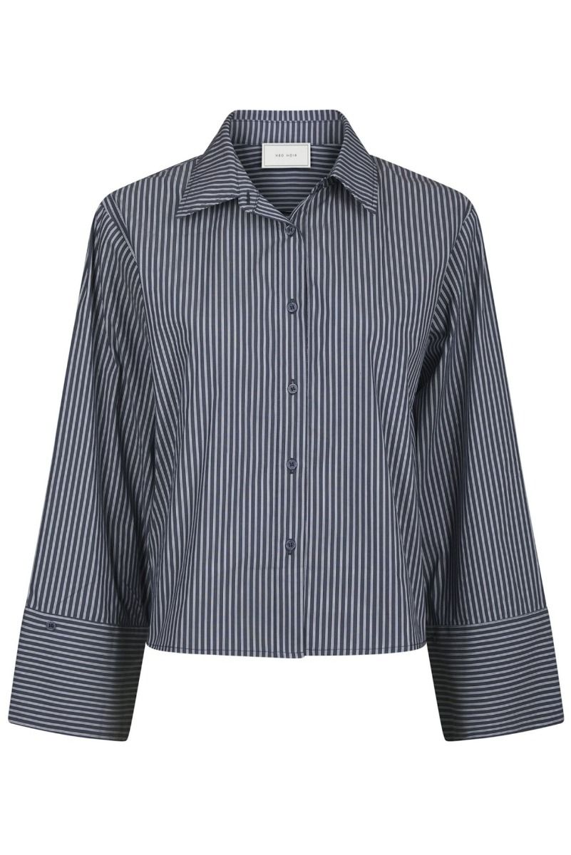Neo Noir - Skjorte - Jaylin Stripe Shirt - Dark Navy