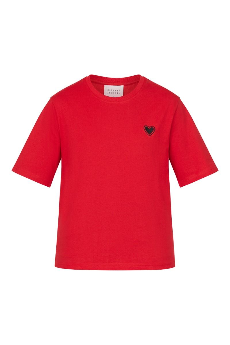Sisters Point - T-shirt - Heka-Loose.SS - Ruby/Black 