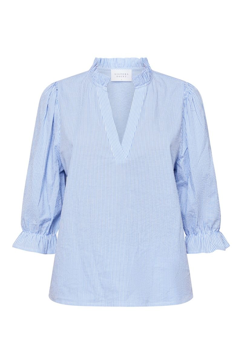 Sisters Point -  Bluse - Vysla-SS - Blue/White