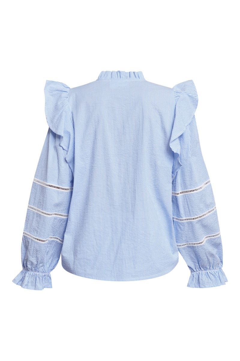 Sisters Point - Bluse - Vysla-LS - Blue/White