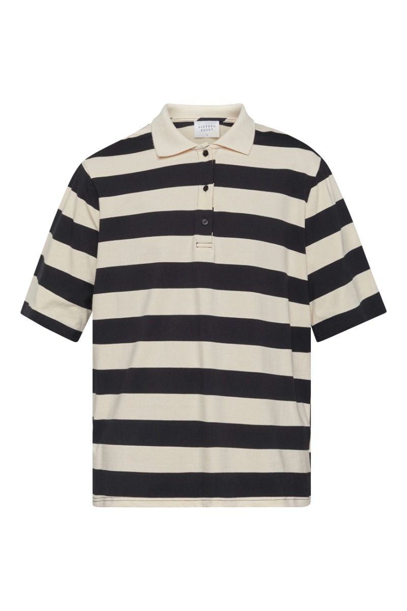 Sisters Point - Bluse - VIVIA-POLO.SS - Beige/Black 