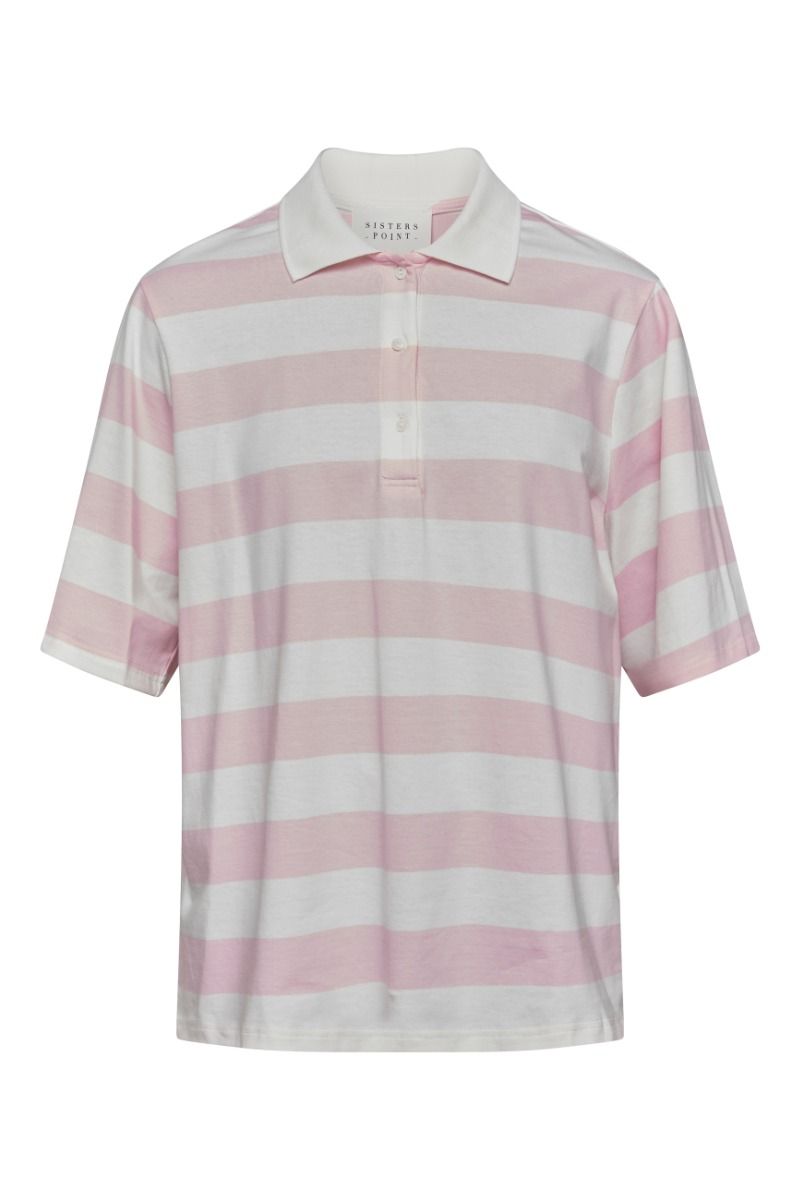 Sisters Point - Bluse - VIVIA-POLO.SS - Cream/Barbie