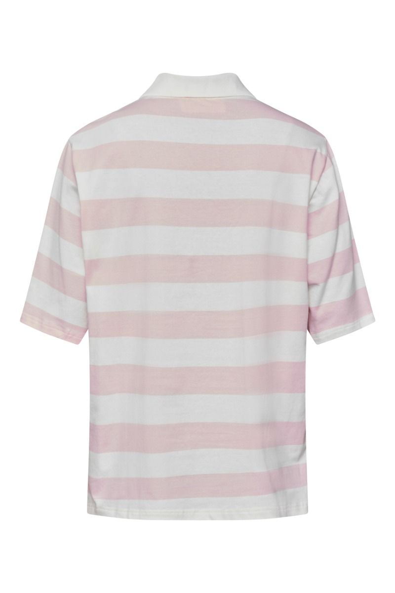 Sisters Point - Bluse - VIVIA-POLO.SS - Cream/Barbie