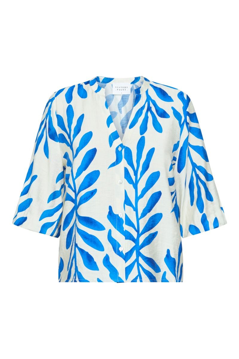 Sisters Point - Bluse - VIABA-SH2 - Cream/Blue