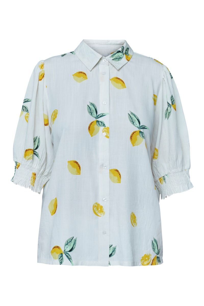 Sisters Point - Skjorte - Isola-SS4 - White/Lemon