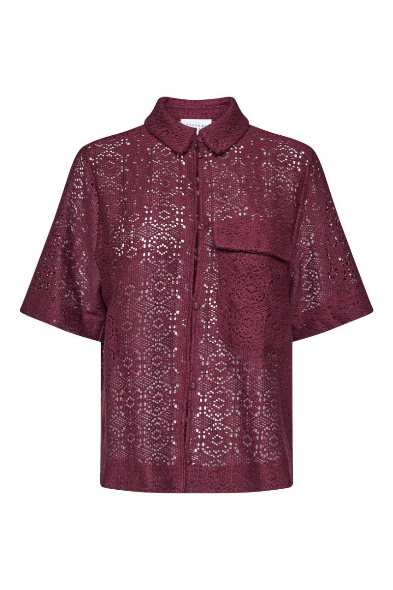 Sisters Point - Skjorte - Elsia-SH.SS - D. Bordeaux