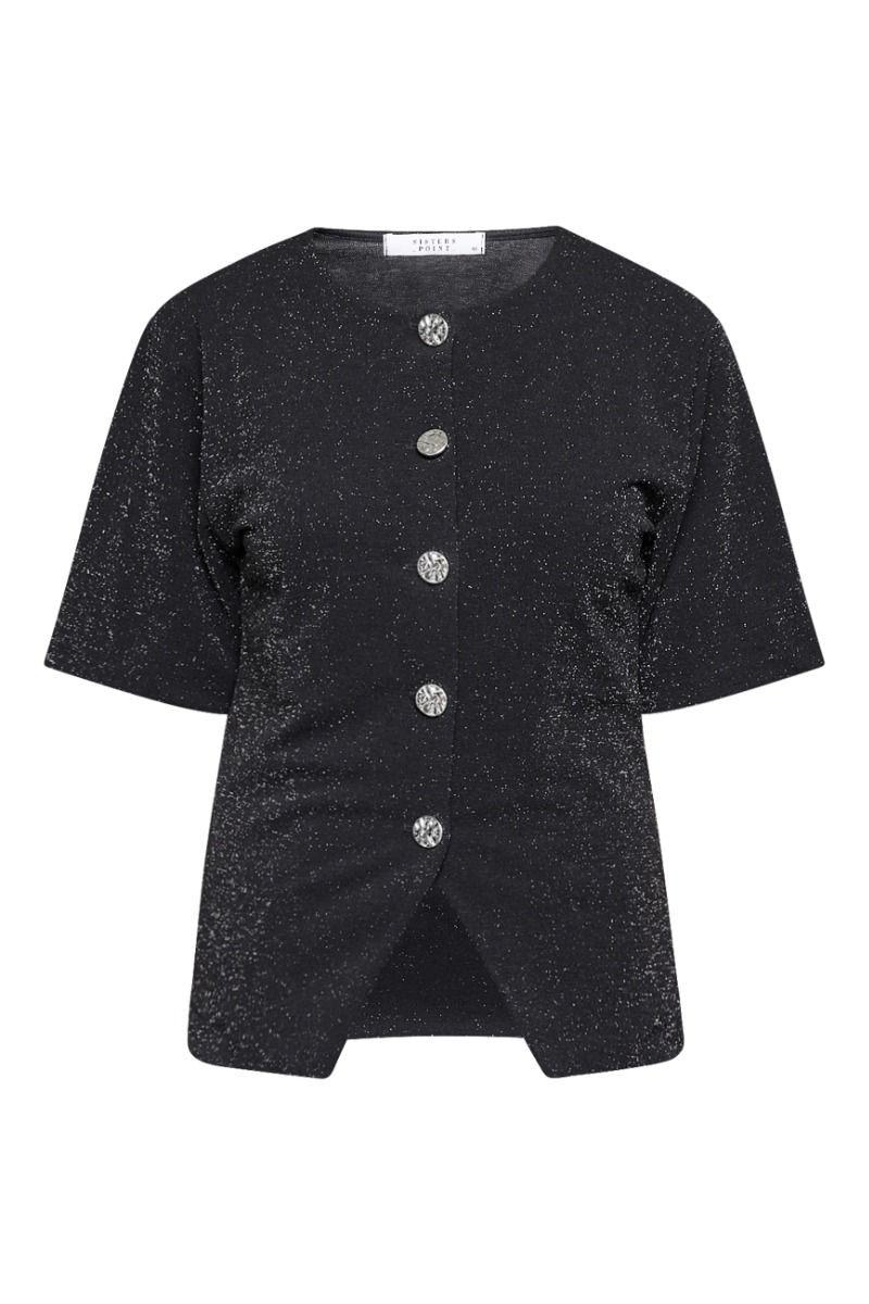 Sisters Point - Bluse - Gova-Top1 - Black/Silver