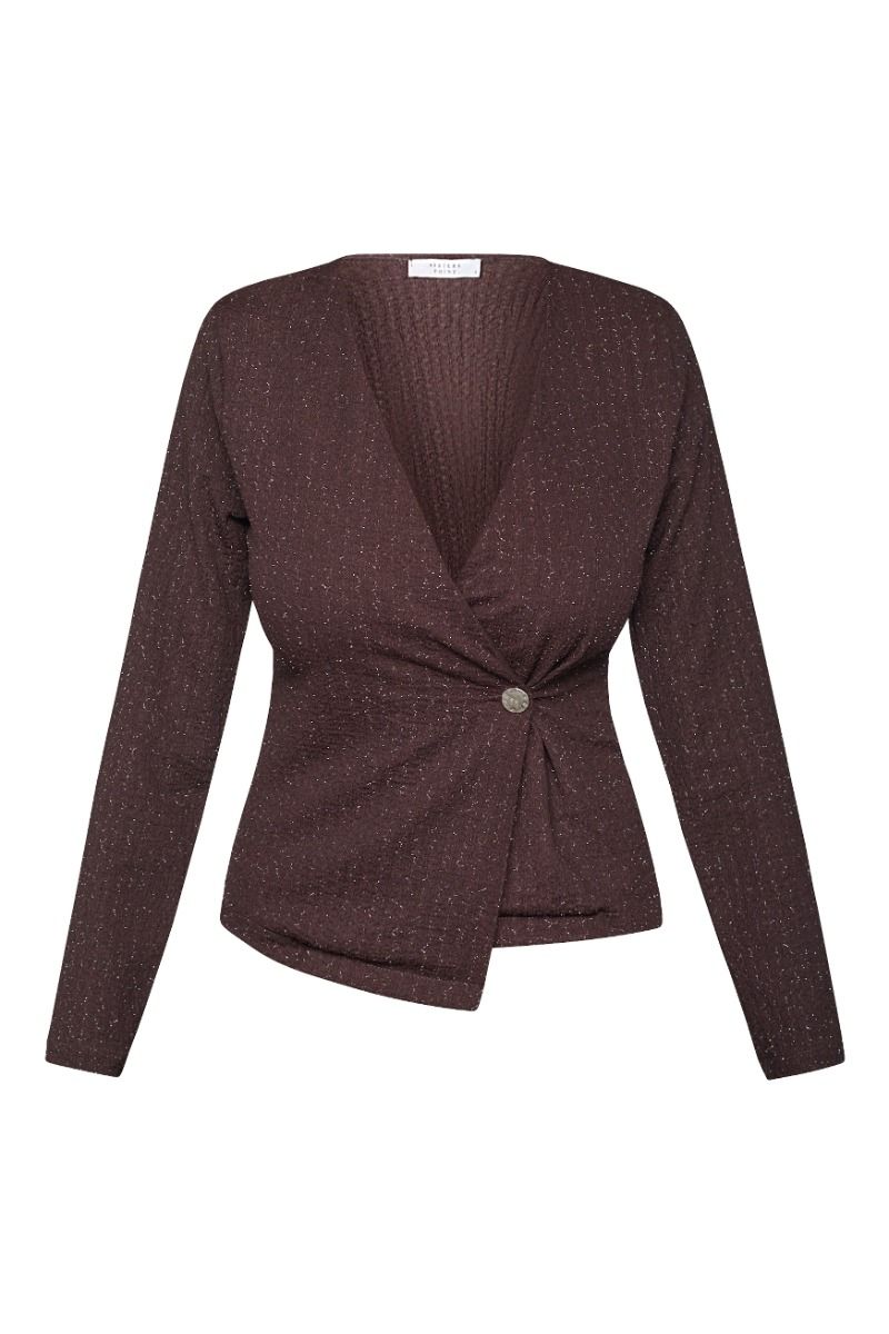 Sisters Point - Bluse - Gevela-LS1 - Chocolate/Silver