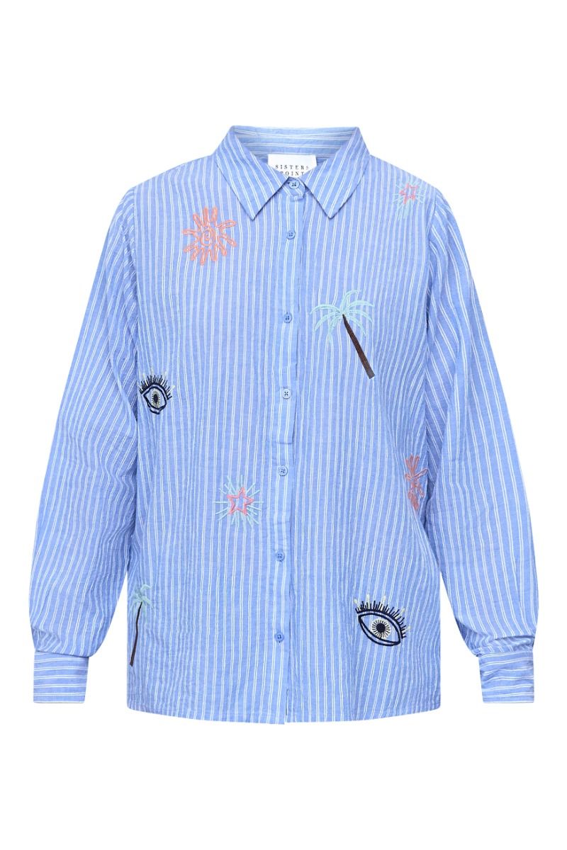 Sisters Point - Skjorte - Ibisa-SH3 - Blue Stripe Beach