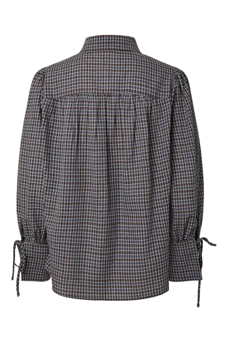 Pieces - Skjorte - June LS Pleated Detail Shirt - Cashmere Blue Hot Fudge (Levering midt april)