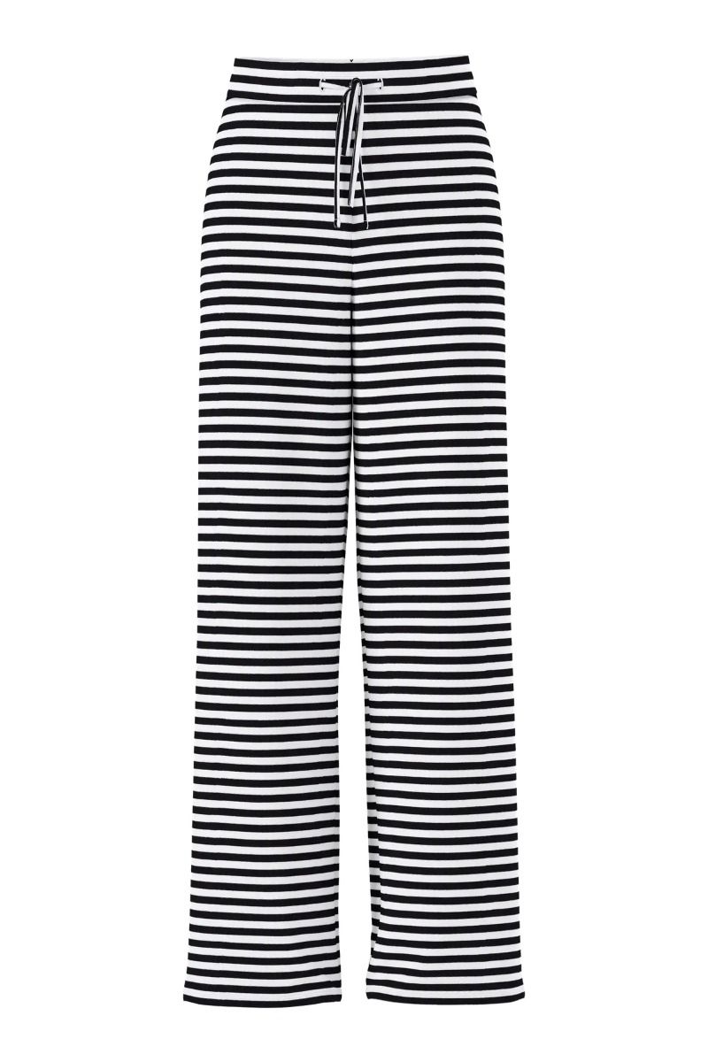 Pieces - Bukser - Laya MW WIide Pants - Black/Bright White