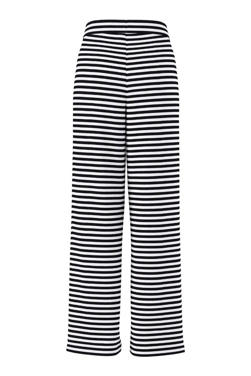 Pieces - Bukser - Laya MW WIide Pants - Black/Bright White