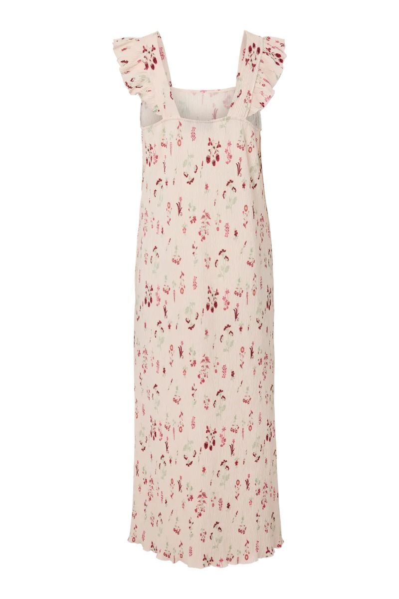Pieces - Kjole - Flora Strap Flounce Dress - Petal Pink Flowers (Levering midt april)