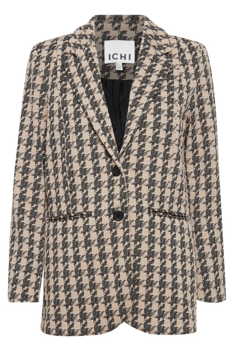 Ichi - Blazer - Kate Houndstooth Oversize BL - Doeskin Houndstooth