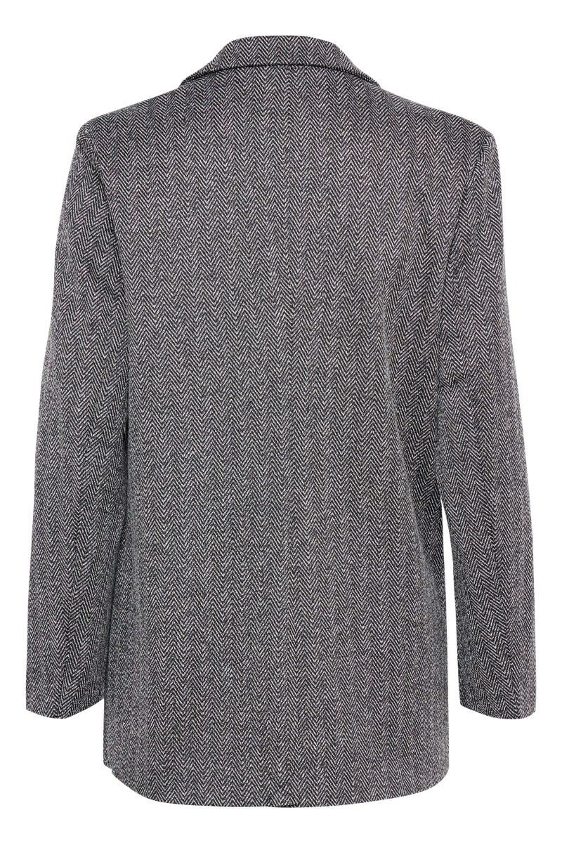 Ichi - Blazer - Kate Jacquard Oversize BL - Black/White Herringbone