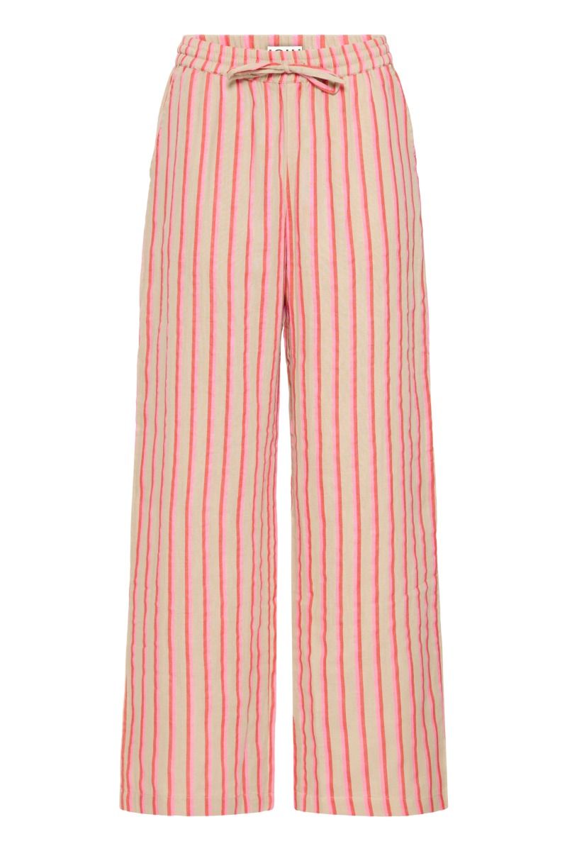 Ichi - Bukser - Foxa Striped Beach PT - Azalea Stripe (Levering midt april)