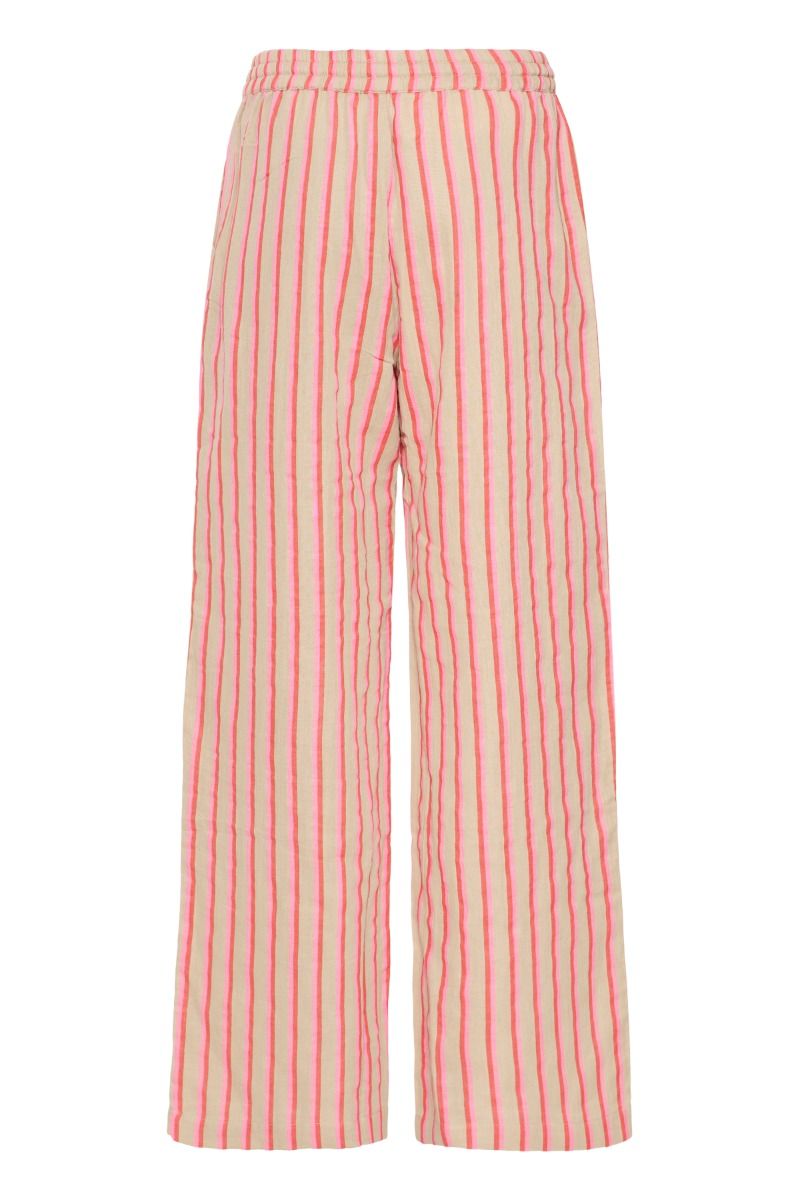 Ichi - Bukser - Foxa Striped Beach PT - Azalea Stripe (Levering midt april)