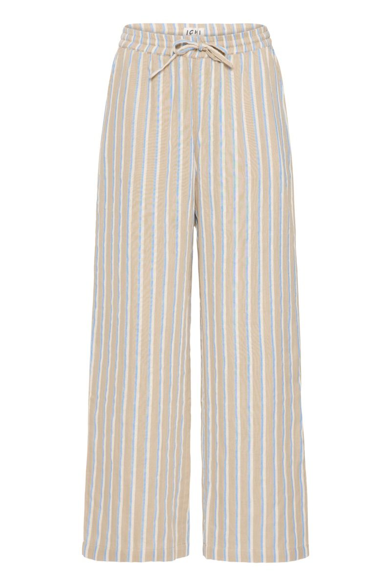 Ichi - Bukser - Foxa Striped Beach PT - Placid Blue Stripe (Levering midt april)