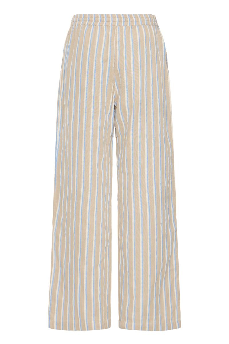 Ichi - Bukser - Foxa Striped Beach PT - Placid Blue Stripe (Levering midt april)