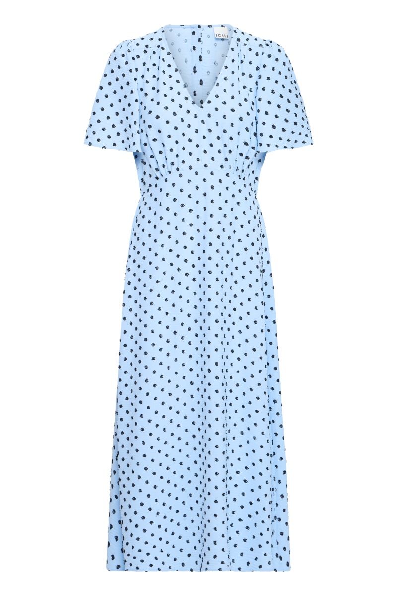 Ichi - Kjole - Zabby DR - Graphic Dot/Powder Blue