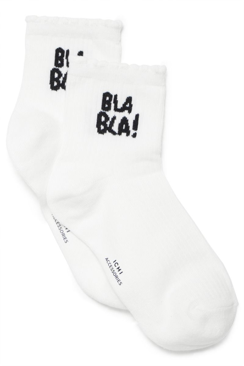 Ichi - Strømper - Bianca - Cloud Dancer/Black