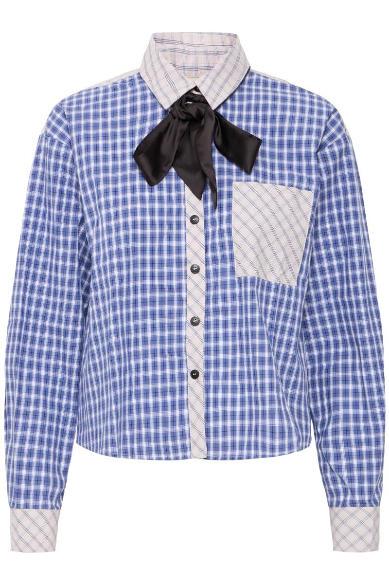 Ichi - Skjorte - Blair SH - Blue/Dancer Checks