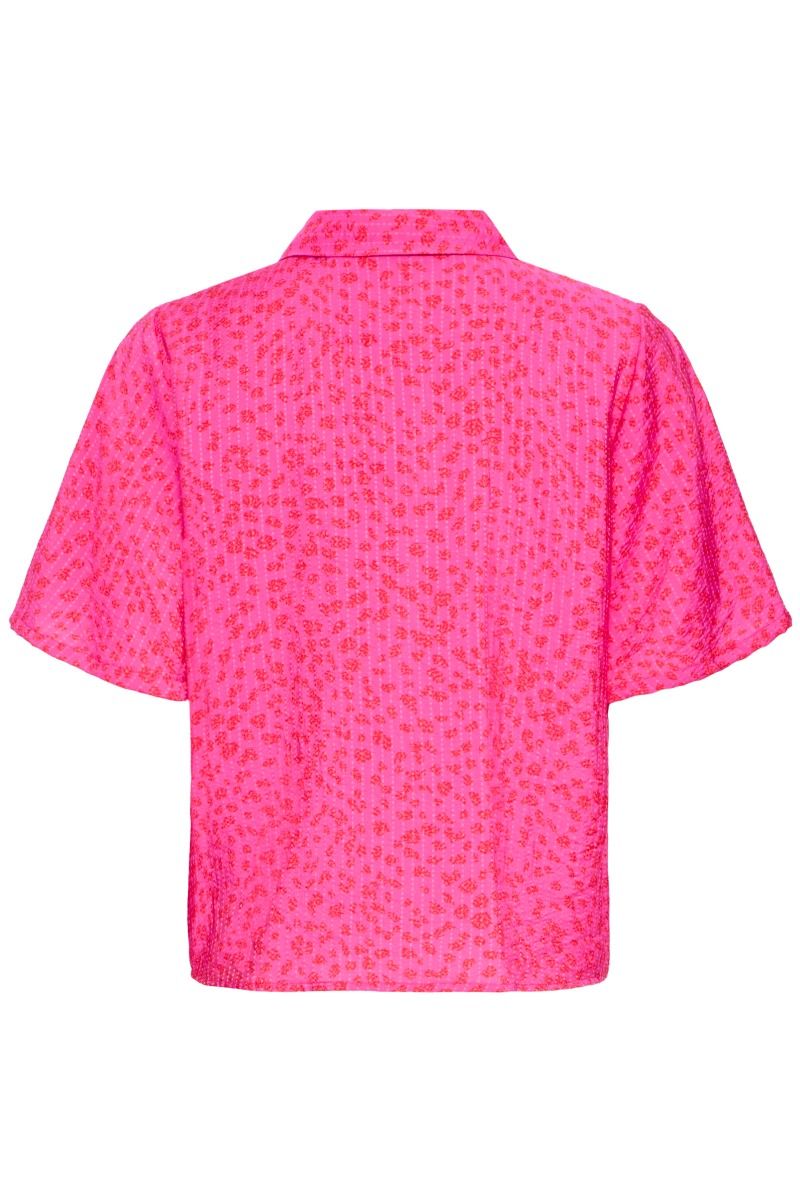 Ichi - Skjorte - Jeeva SH - Very Berry/Fiery Red Dot (Levering midt april)