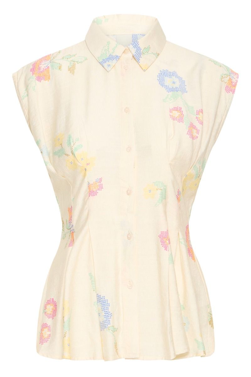 Ichi - Skjorte - Ginni SH - Cross Stitch Flowers (Levering midt maj)