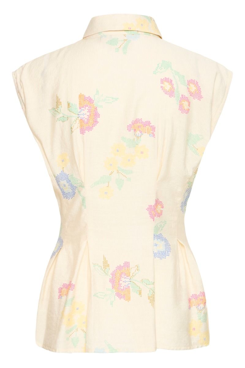 Ichi - Skjorte - Ginni SH - Cross Stitch Flowers (Levering midt maj)