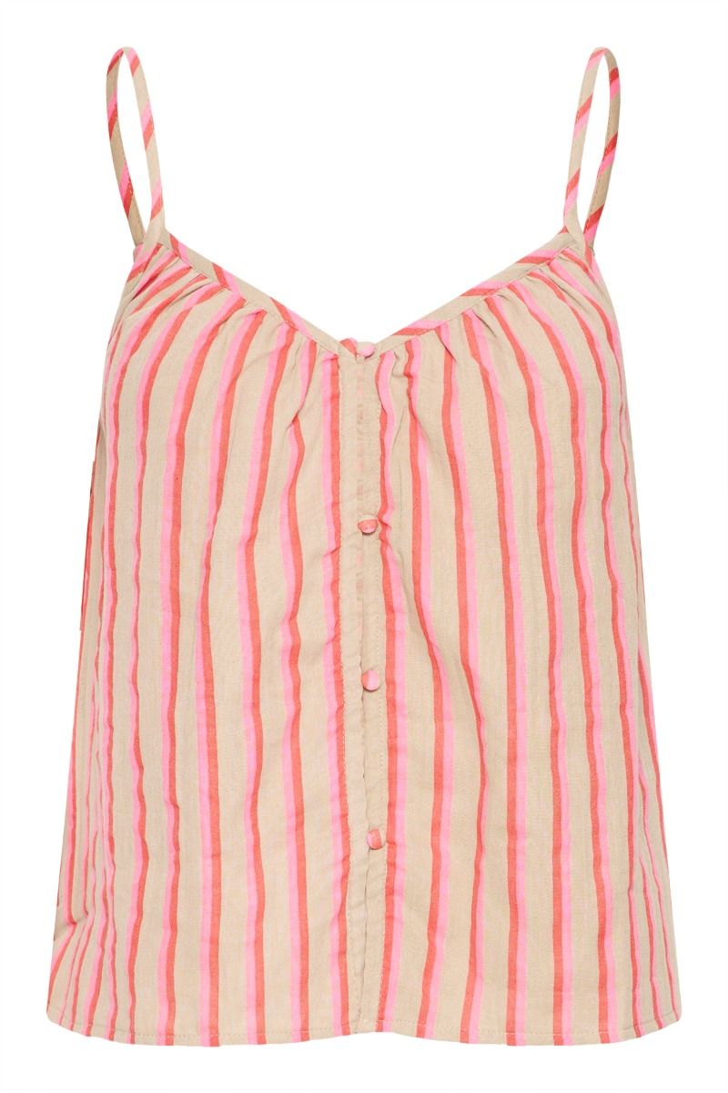 Ichi - Top - Foxa Singlet Stripe - Azalea Strippe (Levering midt april)
