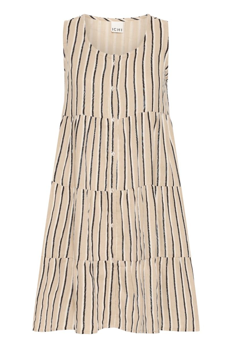 Ichi - Kjole - Foxa SL DR Striped - Meteorite Stripe (Levering midt april)
