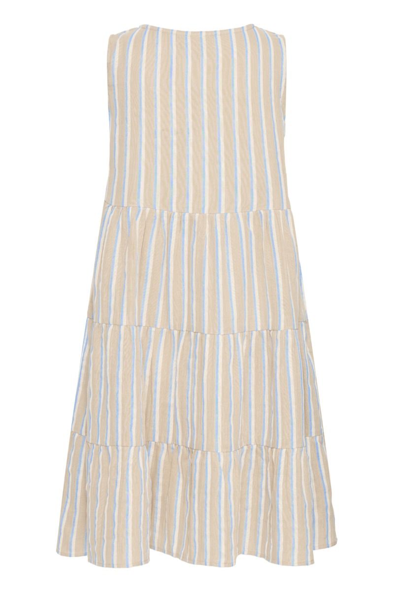 Ichi - Kjole - Foxa SL DR Striped - Placid Blue Stripe (Levering midt april)